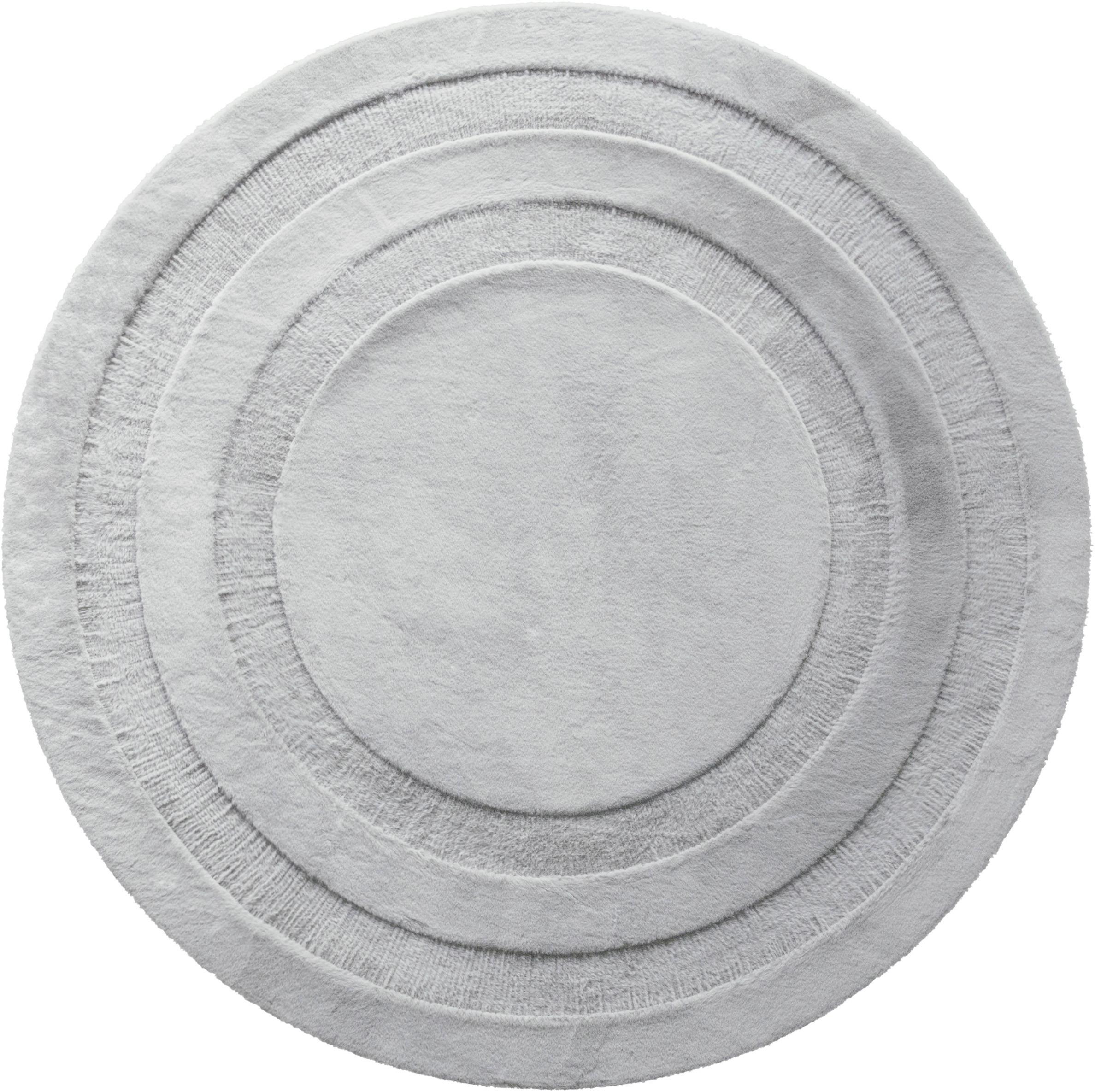 Szőrme Szőnyeg Oscar Átmérő Kb. 160cm - világosszürke/szürke, Modern, műanyag (160cm) - Luca Bessoni