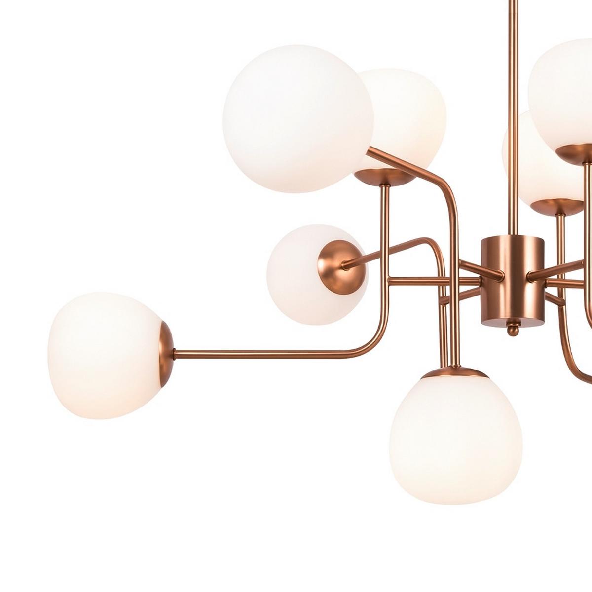 Kronleuchter Erich - Goldfarben/Weiß, MODERN, Glas/Metall (50/110/42,7cm) - MAYTONI