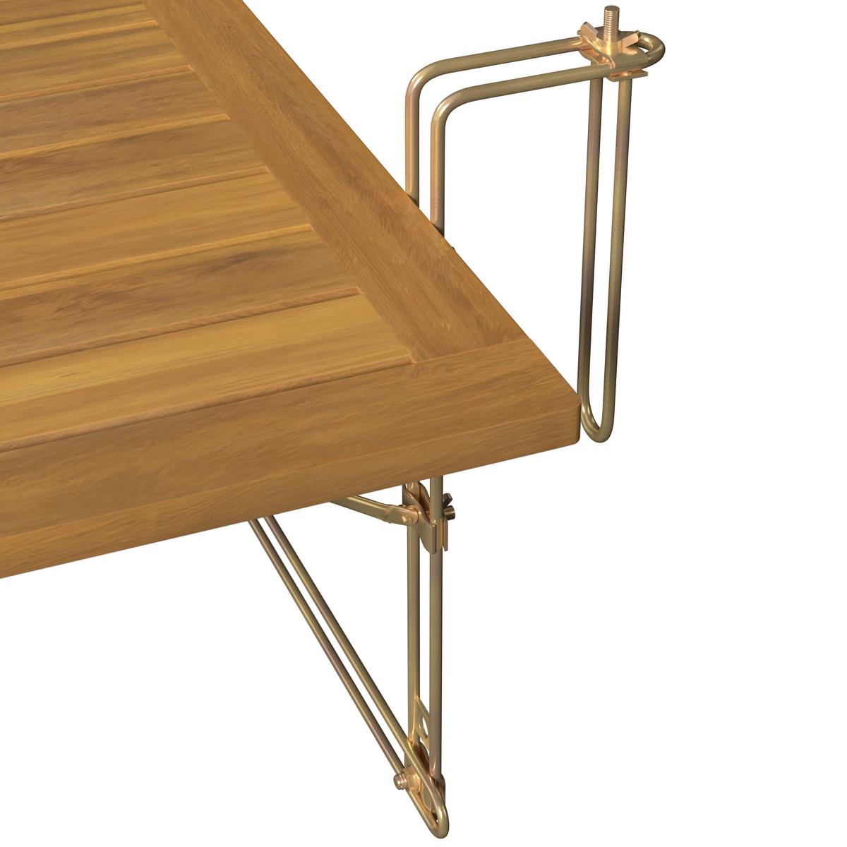 STÔL NA BALKÓN HELENA - farba akácie/strieborná, Modern, kov/drevo (65/38/45cm) - Bessagi Garden