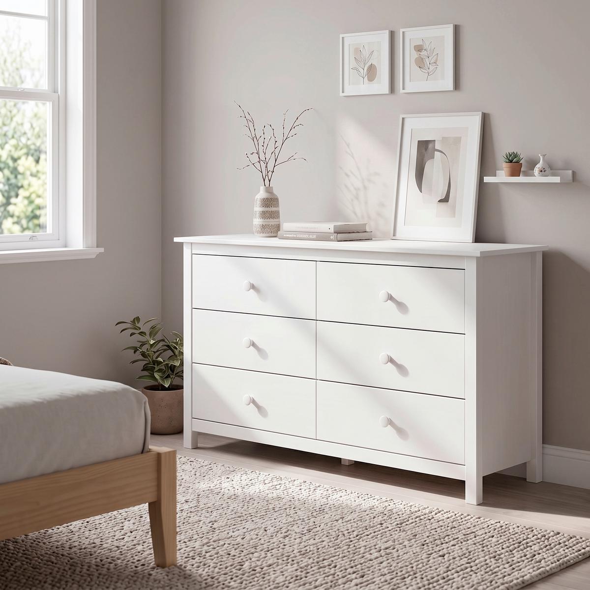 KOMMODE Weiß B: 130cm - Weiß, Natur, Holz (130/80/45cm) - Livetastic