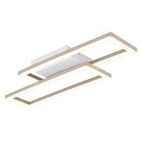 LED-DECKENLEUCHTE 3000/4000/6000K - Sandfarben/Weiß, Design, Kunststoff (55/15,5/5,5cm) - Globo