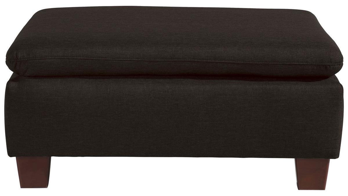Polsterhocker Aaron Dunkelbraun H: 60 cm - Dunkelbraun/Nussbaumfarben, Design, Textil (90/60/43cm) - Max Winzer
