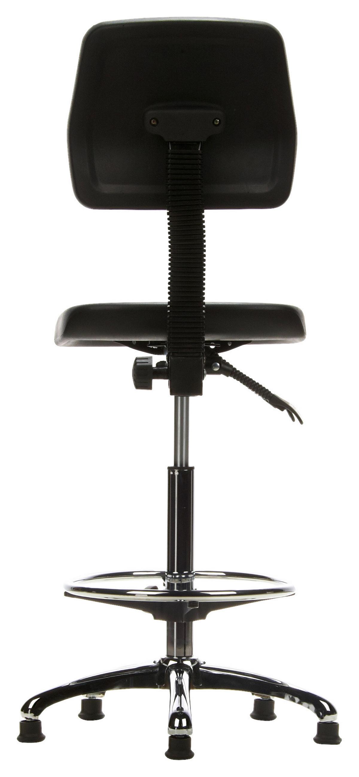Bürohocker Top Work 11 Schwarz - Chromfarben/Schwarz, MODERN, Kunststoff/Metall (42/129/40cm) - MID.YOU