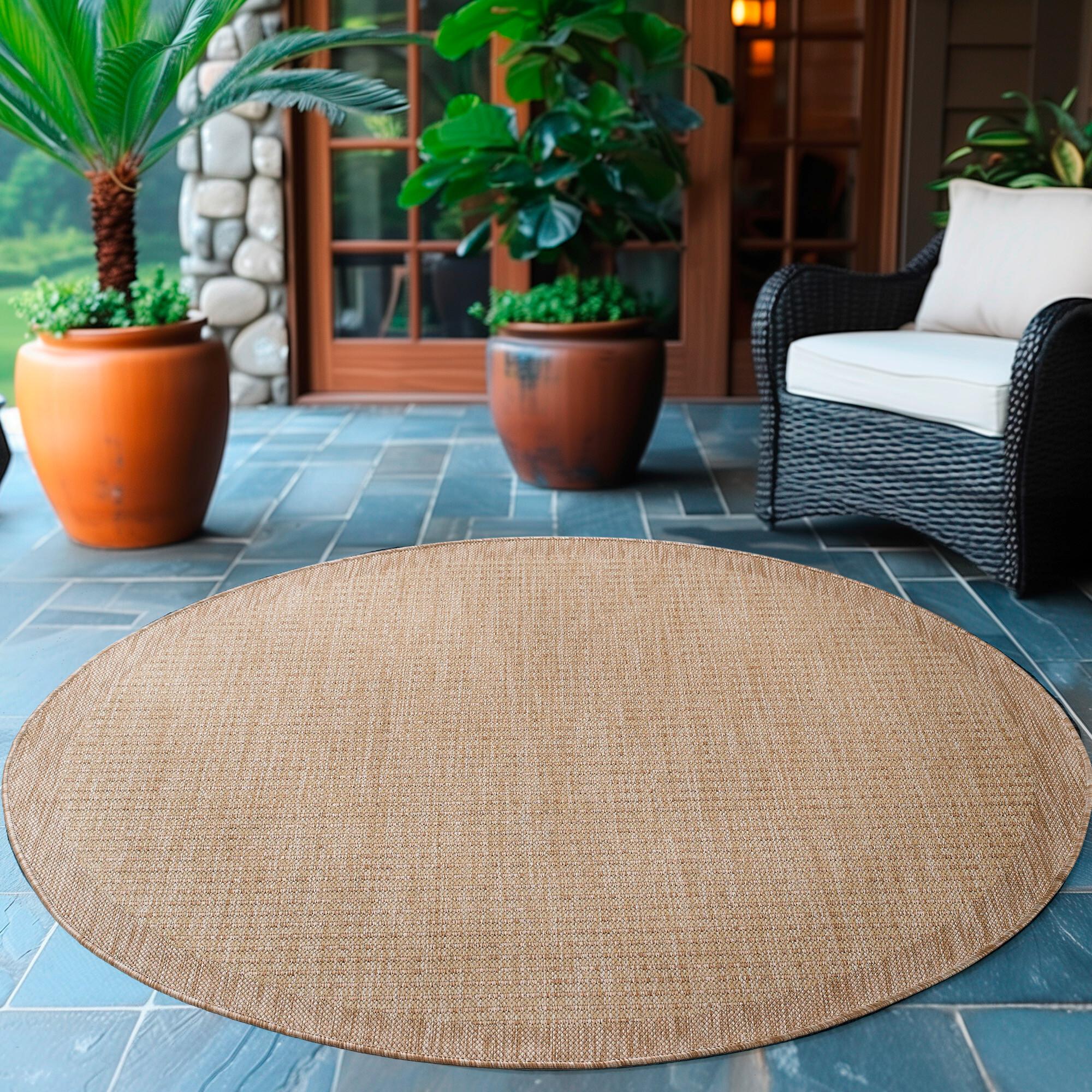 Outdoorteppich Giza 120 X 120 1410 Beige - Beige, Basics, Textil (120cm) - Novel