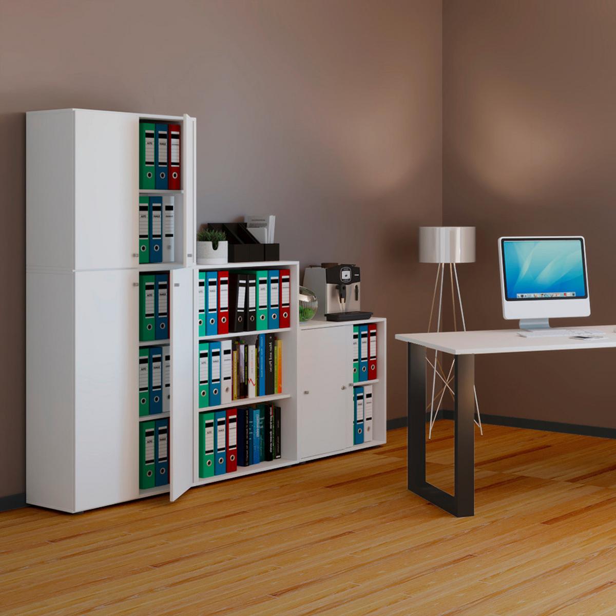 Aktenschrank Lona Weiß B 70 Cm - Weiß, KONVENTIONELL, Holzwerkstoff/Kunststoff (70/182/37cm) - MID.YOU