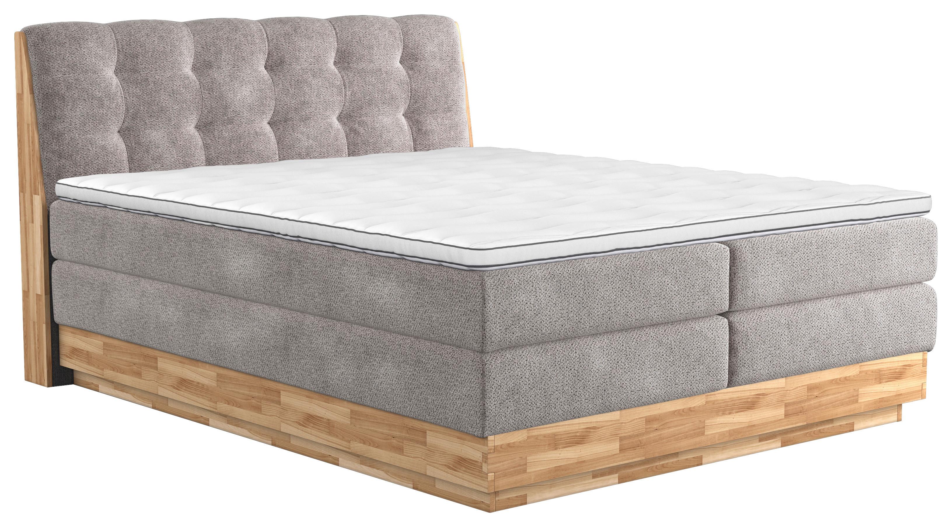 Boxspringbett Boxspring Bed Melissa - Beige/Schwarz, Natur, Textil (160/200cm)