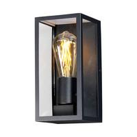 Außenwandleuchten Karo 60w Flachglas, Aluminium - Klar/Schwarz, Basics, Glas/Metall (11/23,6/11cm)
