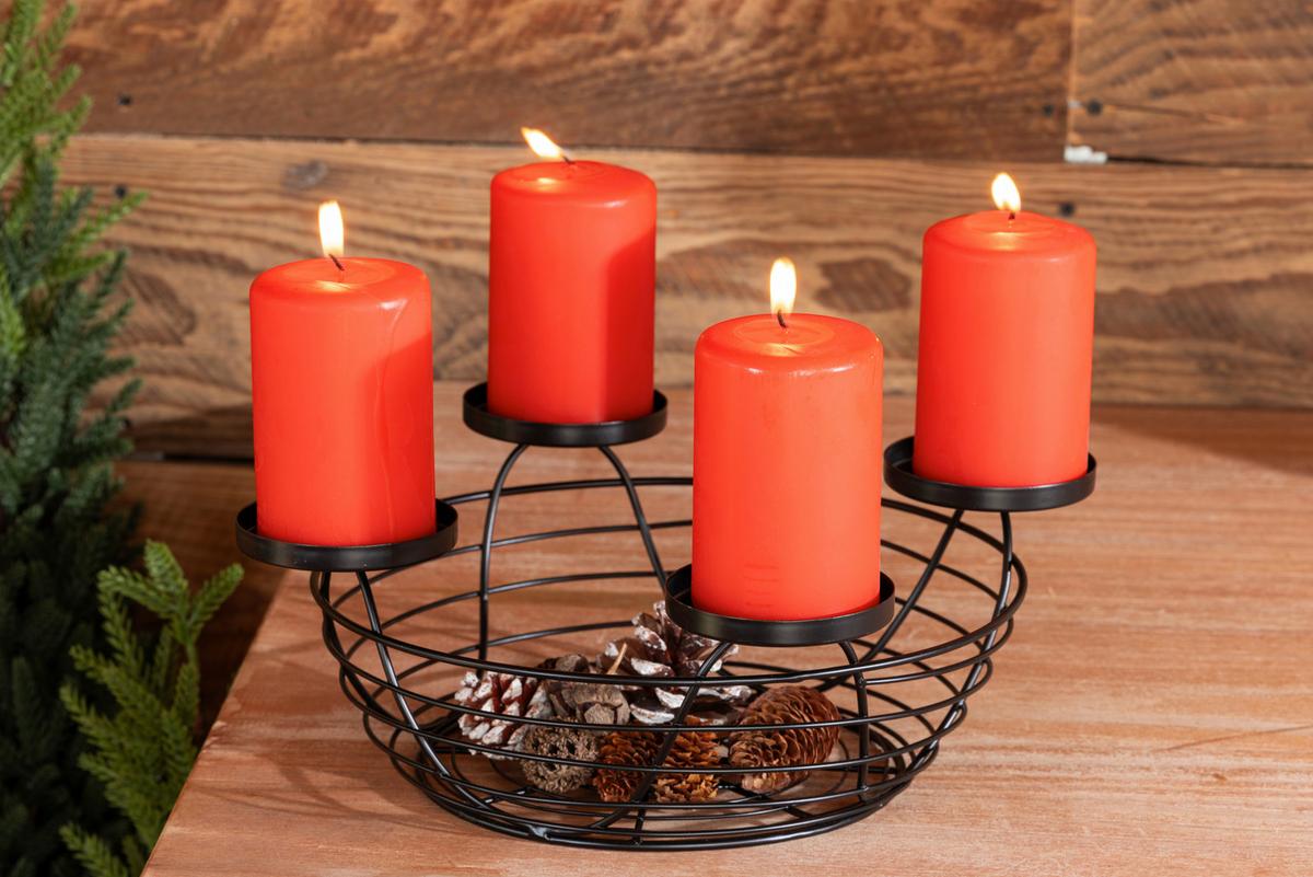 Gyertya Winston - lila/piros, Basics, természetes anyagok (6/12,5cm) - Ondega