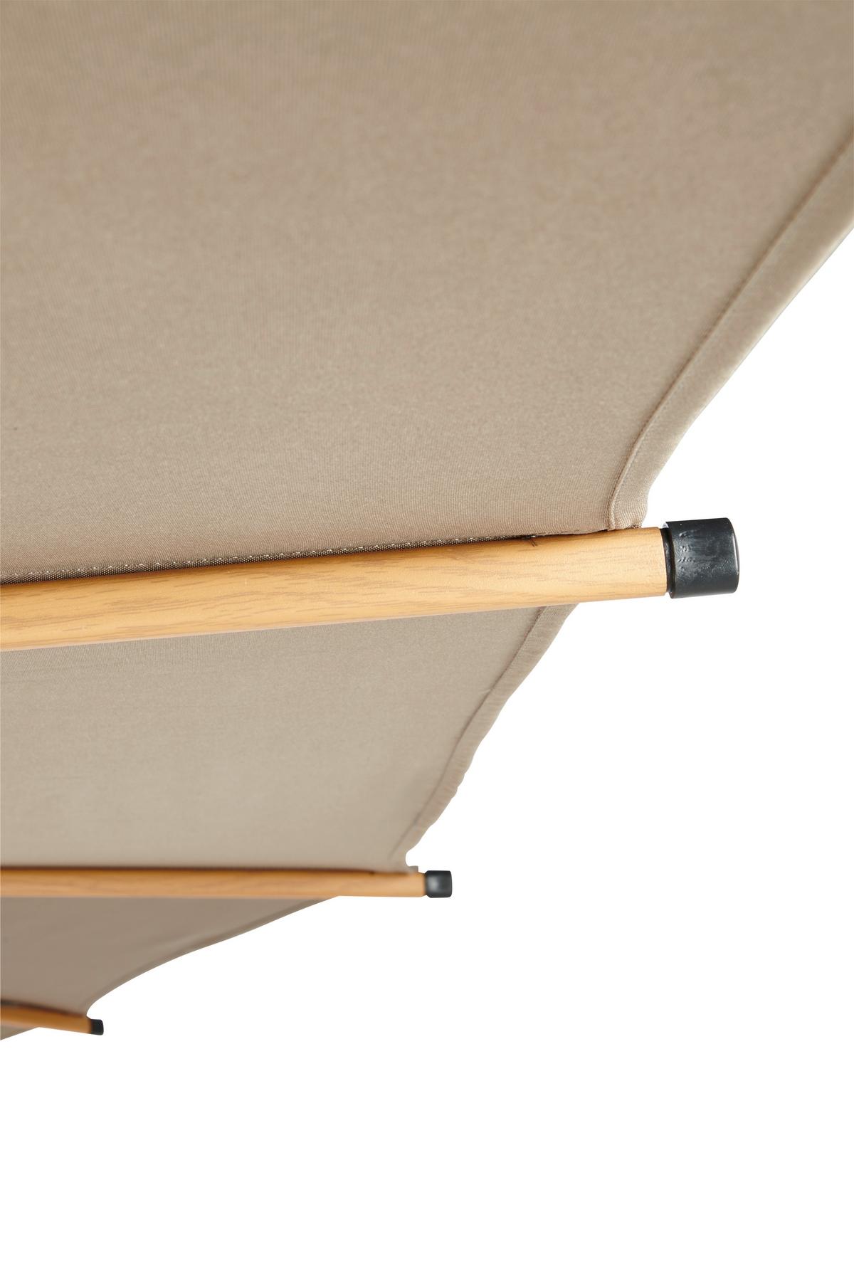 Doppelsonnenschirm Miami BxHxT: 208x400x236 cm Taupe - Graubraun/Braun, MODERN, Textil/Metall (208/400/236cm) - Beldano