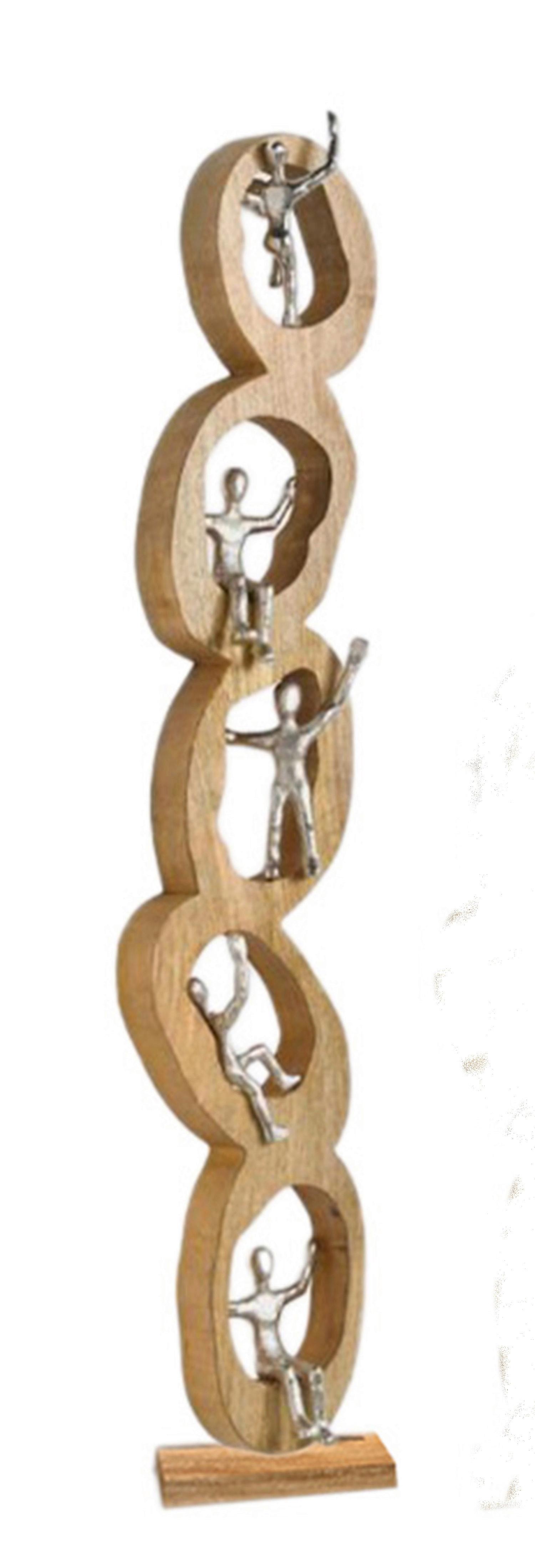 Skulptur David - Naturfarben/Nickelfarben, KONVENTIONELL, Holz/Metall (15,5/6/87cm) - James Wood