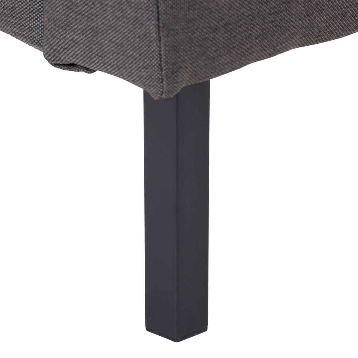 Nízká čalouněná postel SANDY, 180x200, tmavě šedá - černá/tmavě šedá, Moderní, kov/dřevo (180/200cm) - Livetastic