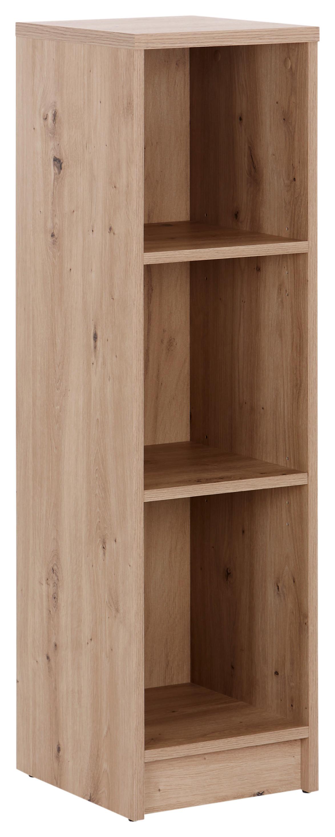 Schmales, stehendes Regal mit drei offenen Fächern