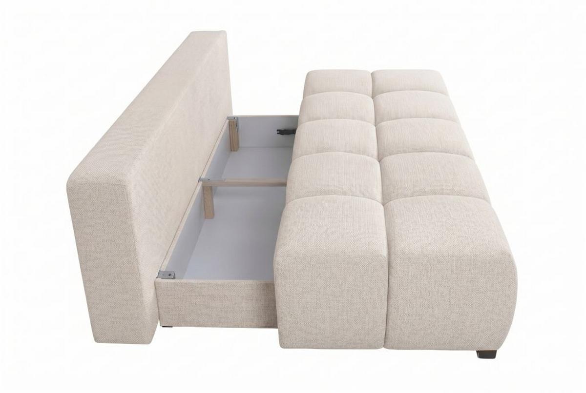 Boxspringová pohovka BOB, béžová ženilka - čierna/béžová, Konventionell, kompozitné drevo/textil (209/105cm) - Based