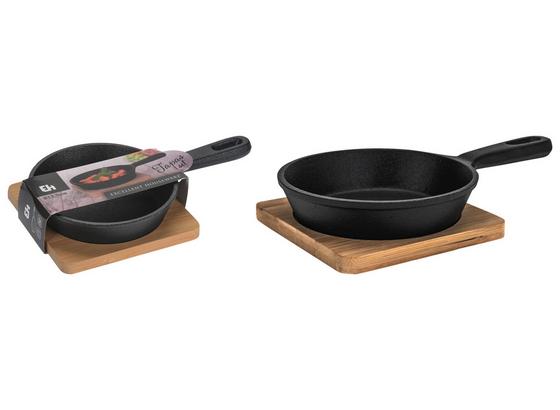 Servírovacia Panvica Tapas, Ø 12,5 Cm - prírodné farby/čierna, Moderný, kov/drevo (12/13/4cm) Servírovacia Panvica Tapas, Ø 12,5 Cm - prírodné farby/čierna, Moderný, kov/drevo (12/13/4cm)