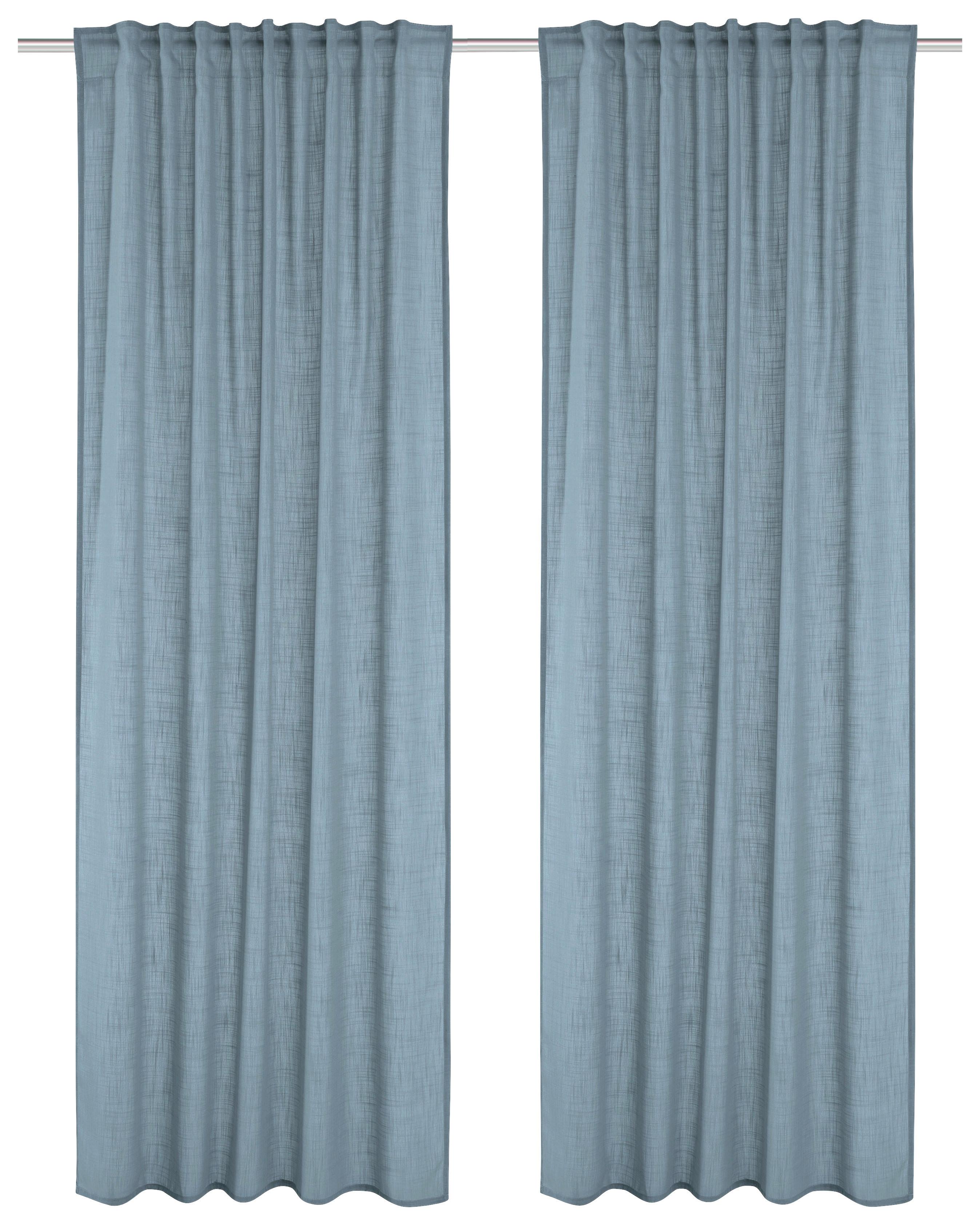 FERTIGVORHANG SOFTY 2ER SET - Blau, Basics, Textil (140/160cm)