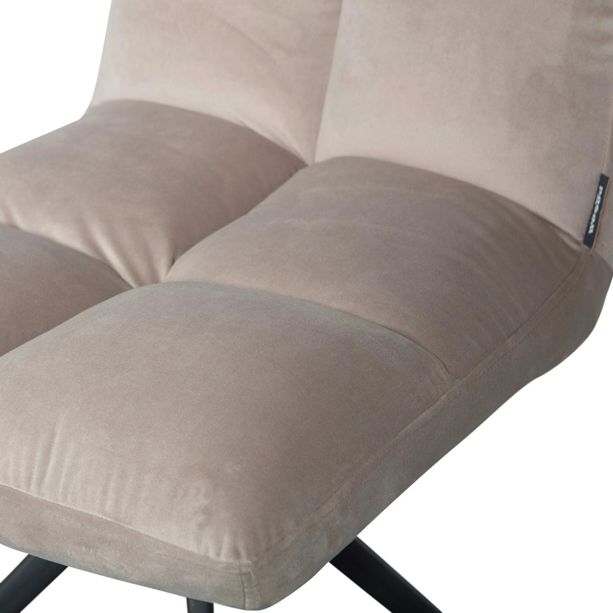 Stuhl Vinny Sandfarben B: 48 Cm - Sandfarben/Schwarz, Design, Textil/Metall (48/80/45cm) - Livetastic