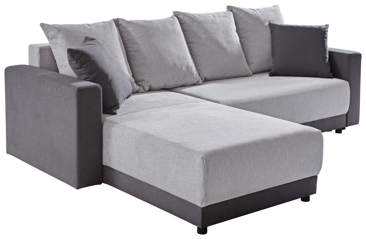 Ecksofa mit Schlaffunktion Time Hellgrau 178x248 cm - Dunkelgrau/Hellgrau, Design, Textil (178/248cm) - MID.YOU