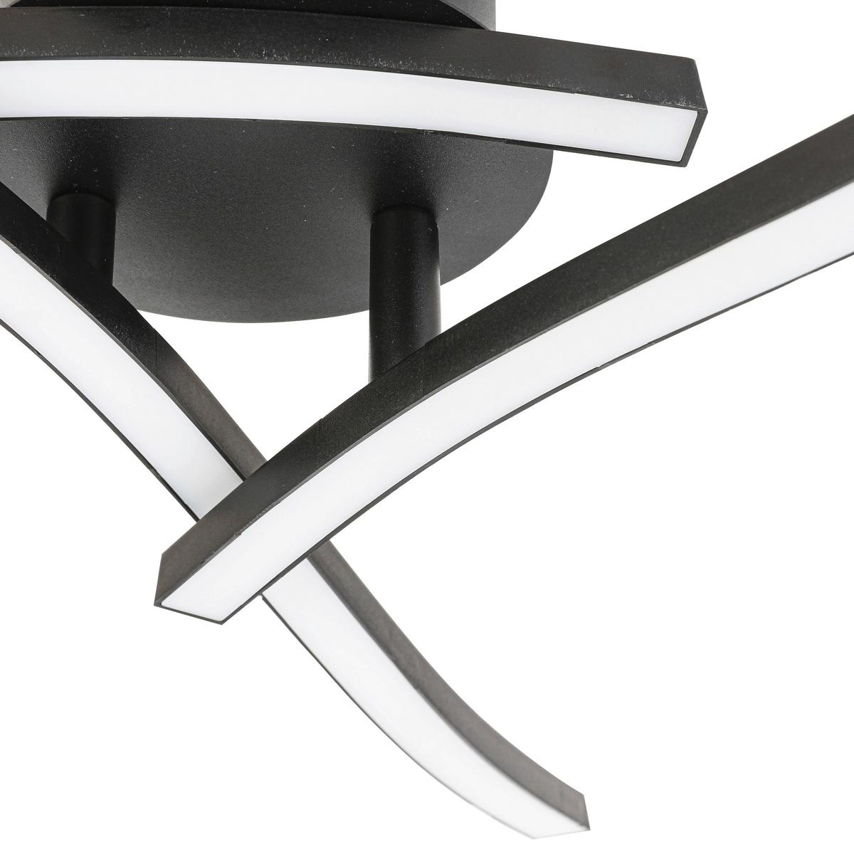 LED-Deckenleuchte Samira - Schwarz, MODERN, Kunststoff/Metall (56/56/11cm) - Luca Bessoni