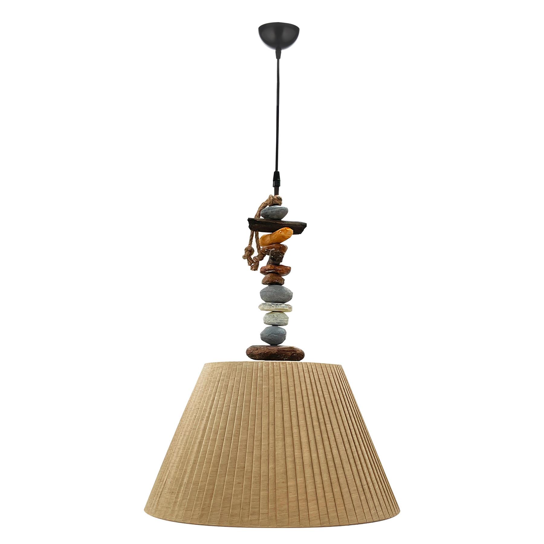 Pendelleuchte 5014/S - Hellbraun/Dunkelbraun, KONVENTIONELL, Kunststoff/Textil (45/110cm)