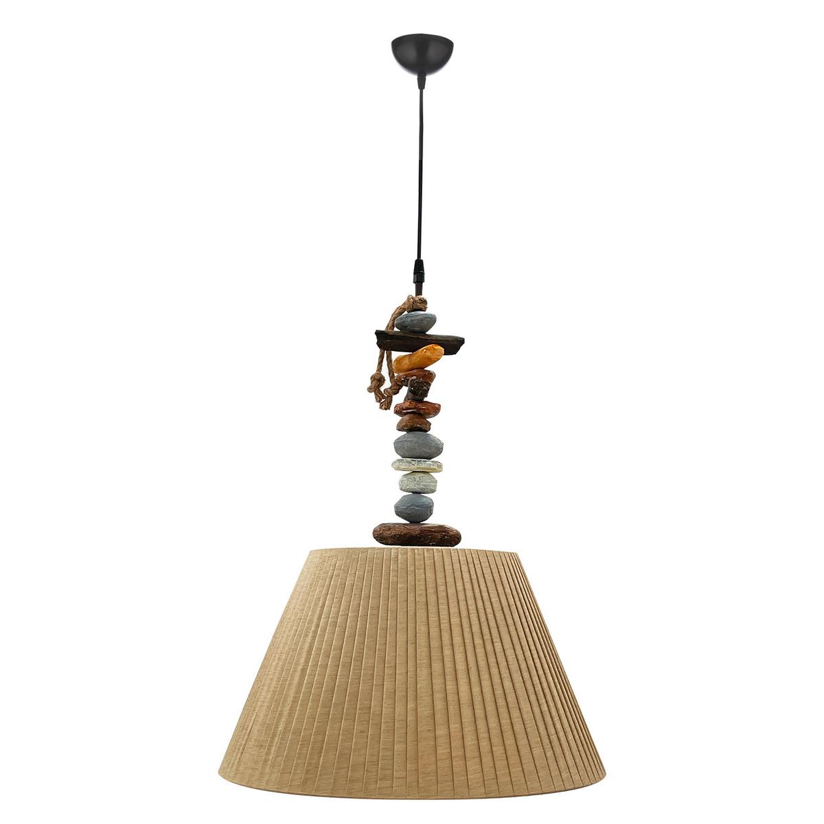Pendelleuchte 5014/S - Hellbraun/Dunkelbraun, KONVENTIONELL, Kunststoff/Textil (45/110cm)