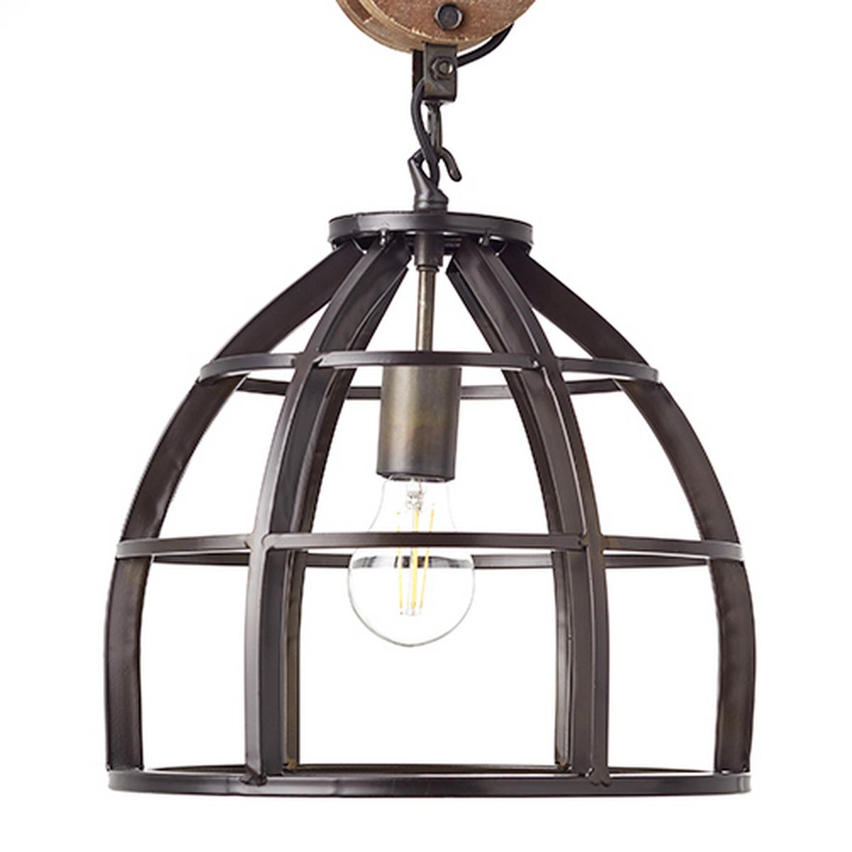 Hängeleuchte Matrix H: 147 cm 1-Flammig - Schwarz, LIFESTYLE, Holz/Metall (34/147cm) - Brilliant