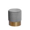 Pouf Nano Samt Grau/ Goldfarben DxH: 35x42 cm - Goldfarben/Grau, Basics, Holz/Holzwerkstoff (35/42cm) - Kayoom