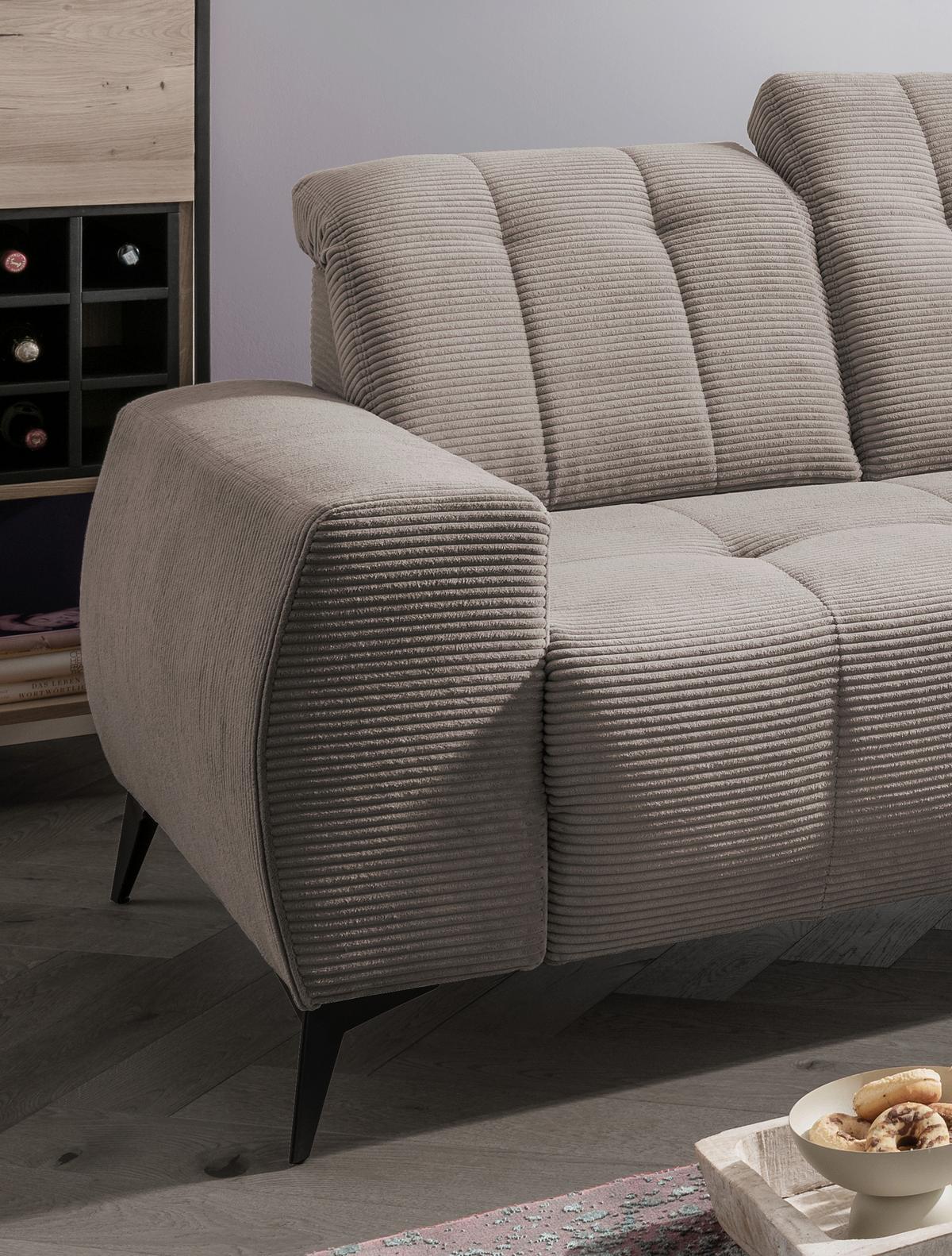 Ecksofa Mit Usb Anschluss Sano, Graubraun, S: 261x200 Cm - Graubraun/Schwarz, MODERN, Textil (261/200cm) - Livetastic
