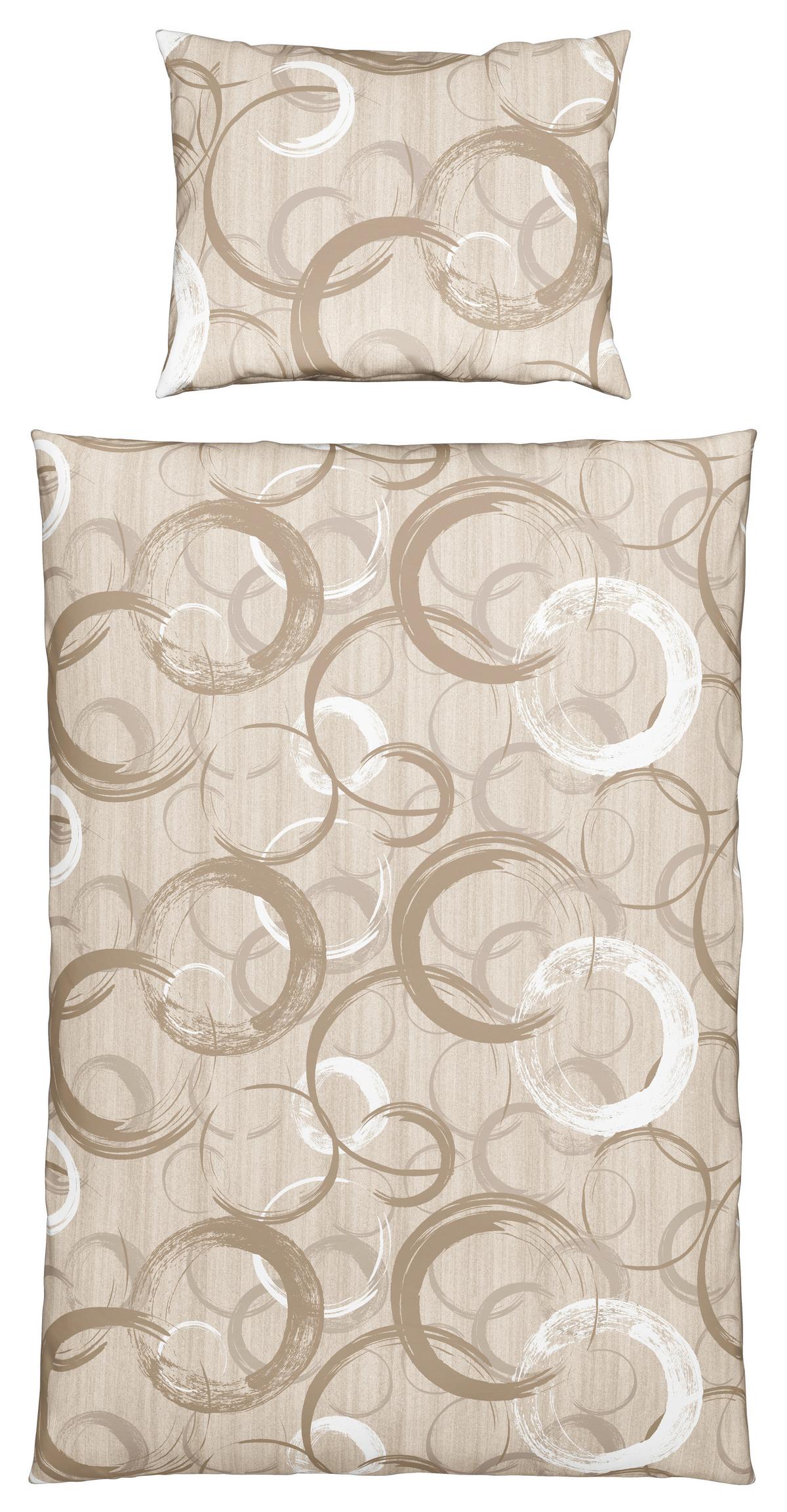 POVLEČENÍ NEW CIRCLES - béžová, textil (140/200cm) - Modern Living