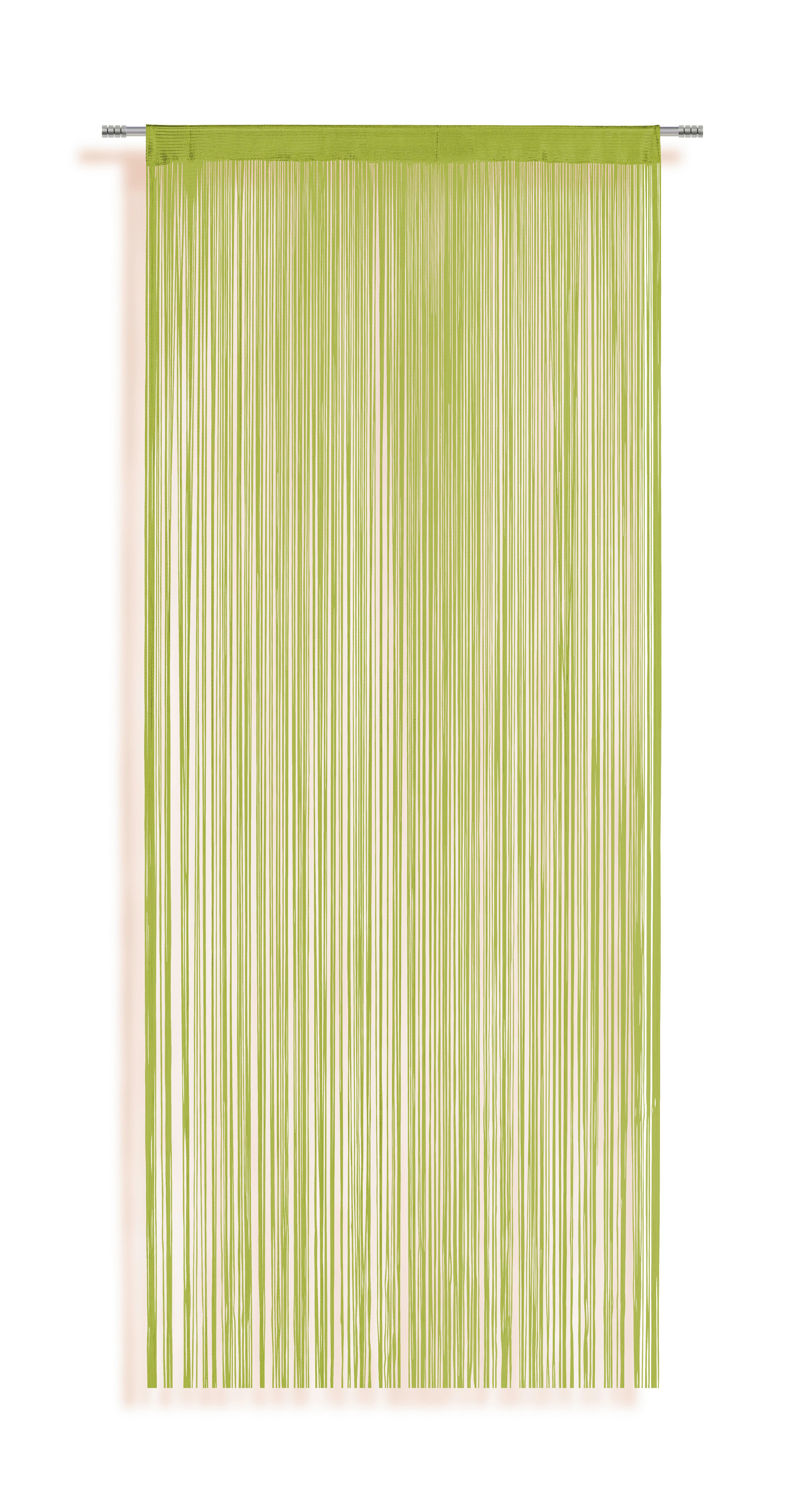 Fadenvorhang Stangendurchzug Marietta B: 90cm, Grün - Grün, KONVENTIONELL, Textil (90/245cm) - Ombra
