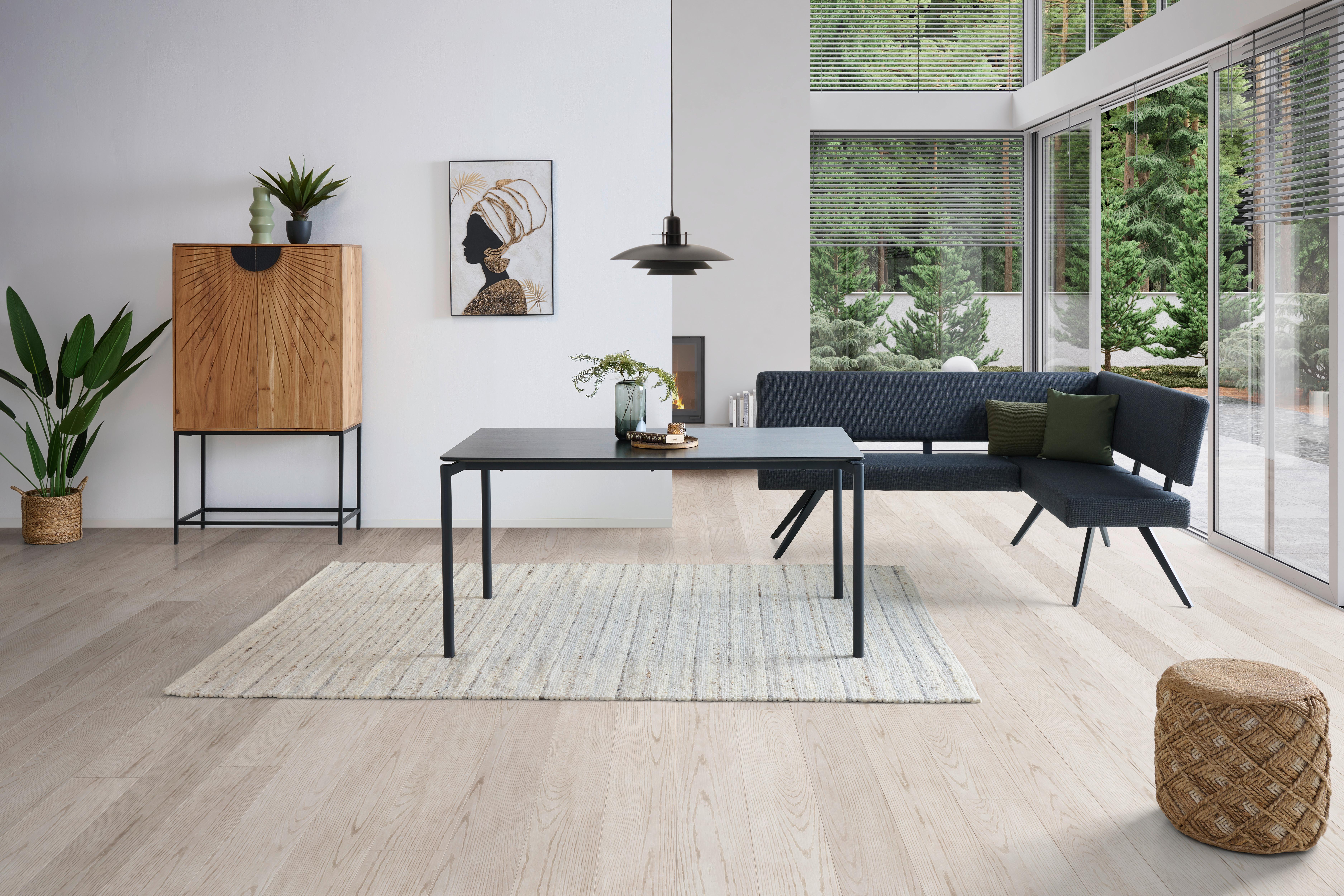 Eckbank Andros - Dunkelgrau/Schwarz, KONVENTIONELL, Textil/Metall (190/150cm) - MID.YOU