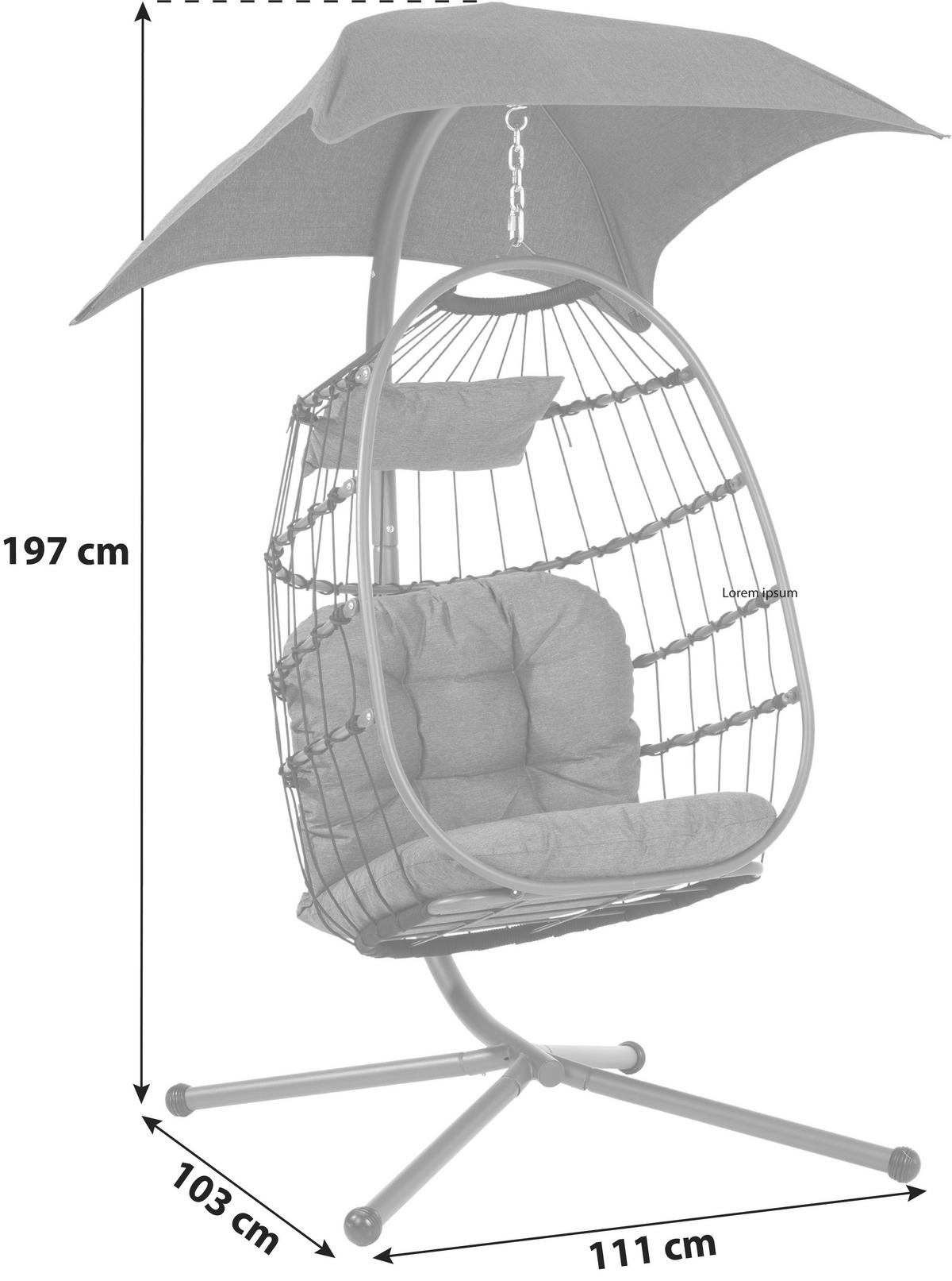 Függőfotel Hoberg - szürke, Basics, fém - TV - Unser Original