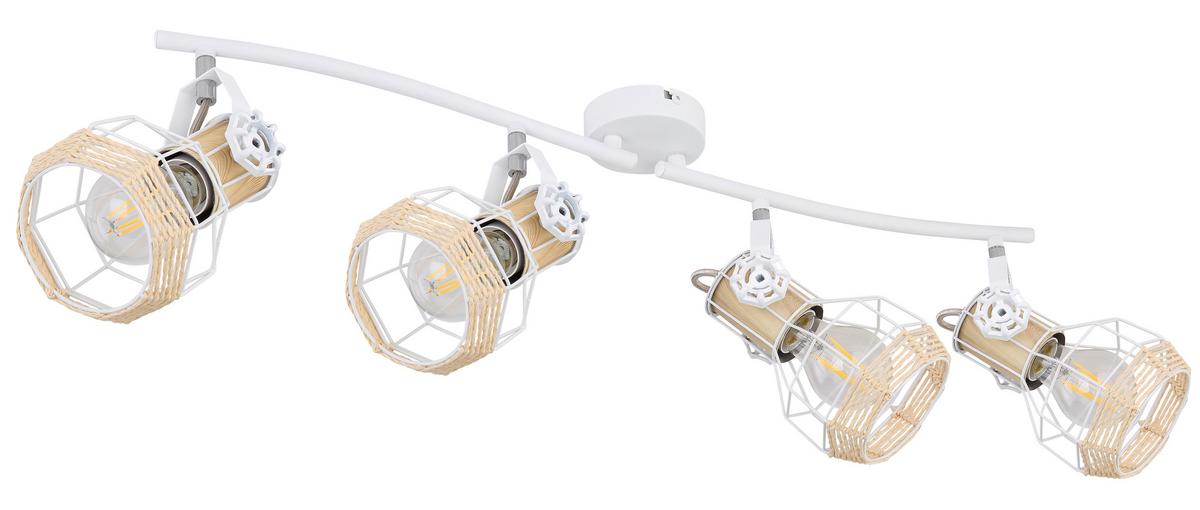 Strahler Bana 4-flammig L: 72 Cm - Weiß, Basics, Metall (72/32/20cm) - Globo