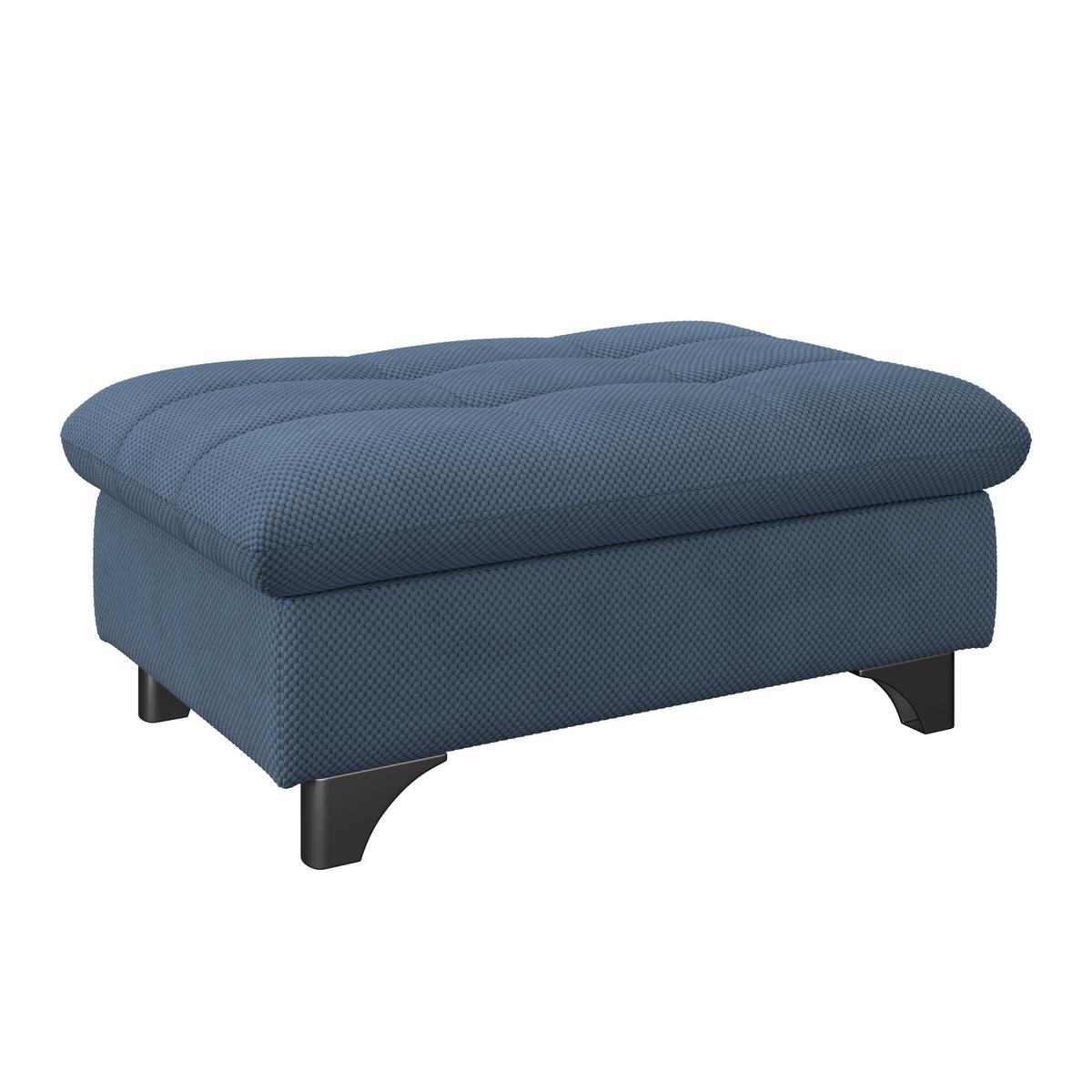 Hocker Gemini Dunkelblau, B:108cm - Chromfarben/Dunkelblau, KONVENTIONELL, Textil (108/46/108cm)