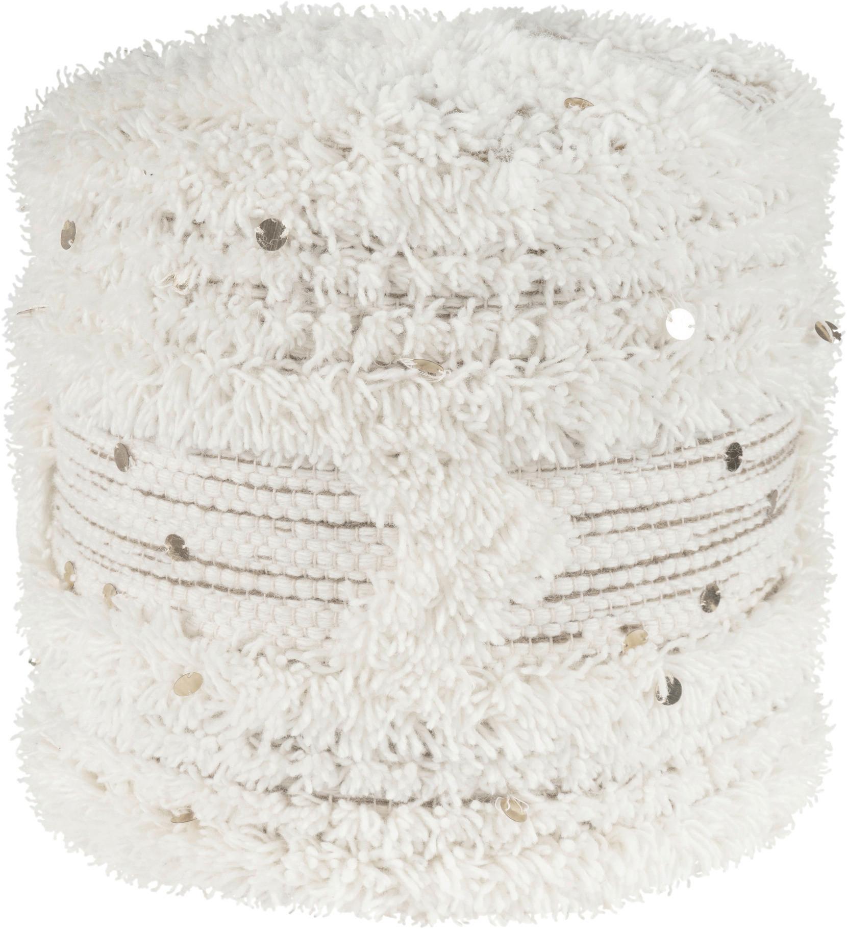 Pouf Bohist 425 Naturfarben D: 35 Cm - Creme/Grün, Design, Textil (35/35cm) - Kayoom