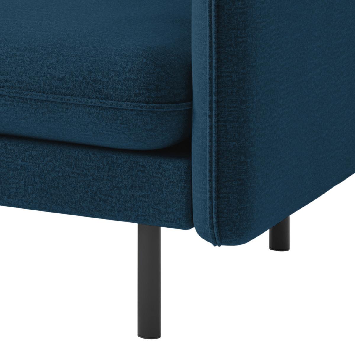 Ecksofa Samos Blau S: 204x267 Cm - Blau/Schwarz, Design, Textil (204/267cm) - Livetastic