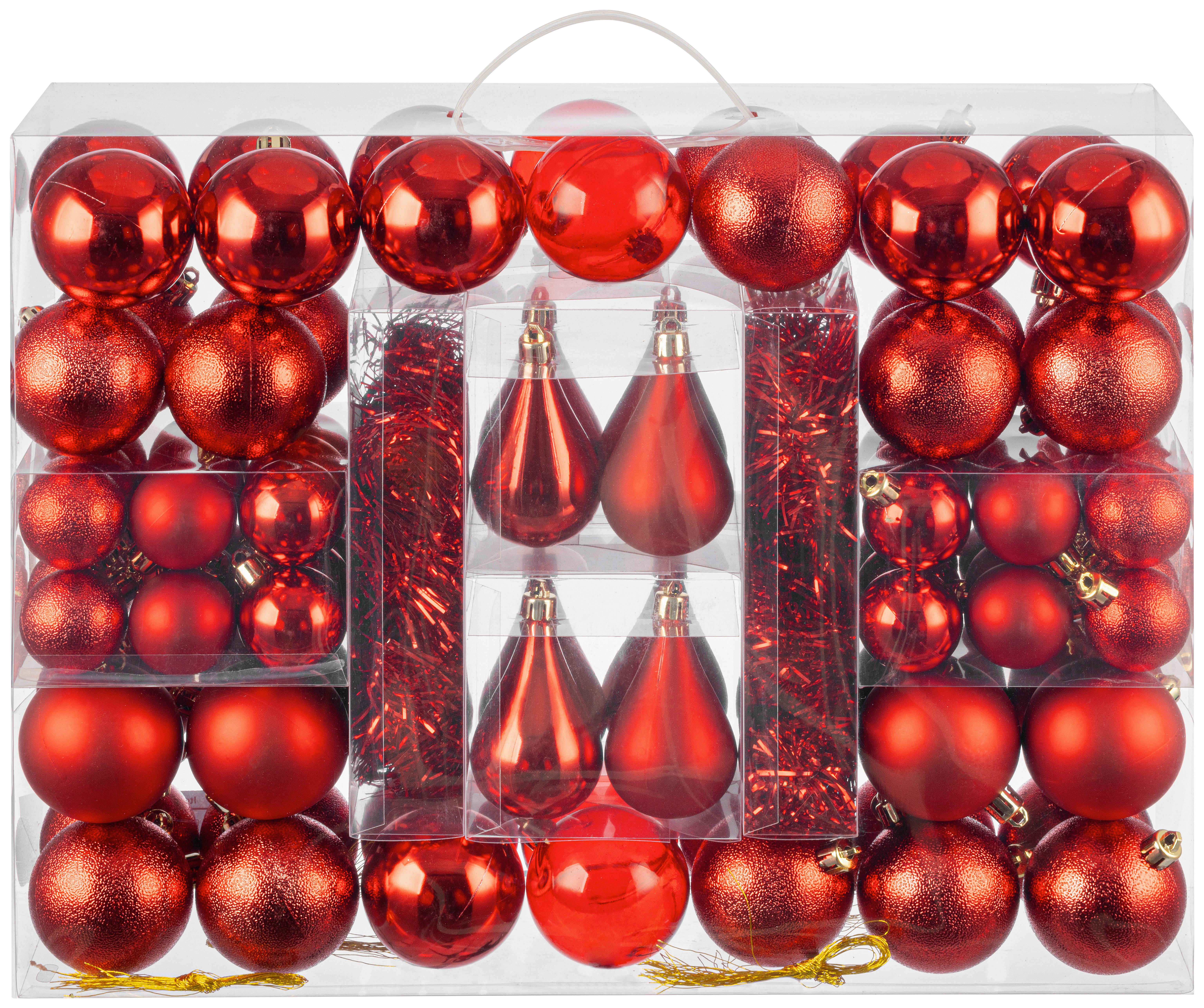 Christbaumkugel-Set Lisa - Rot, KONVENTIONELL, Kunststoff - Luca Bessoni