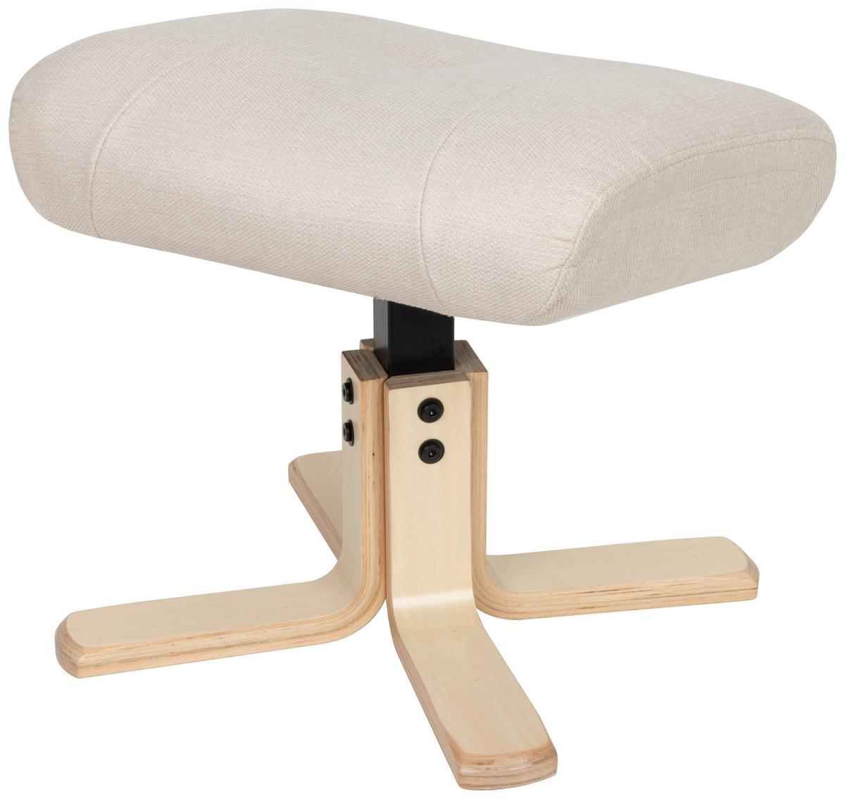 Relaxsesselset Serenity Creme B: 80 Cm - Creme/Naturfarben, Design, Holz/Textil (80/109/79cm) - Livetastic