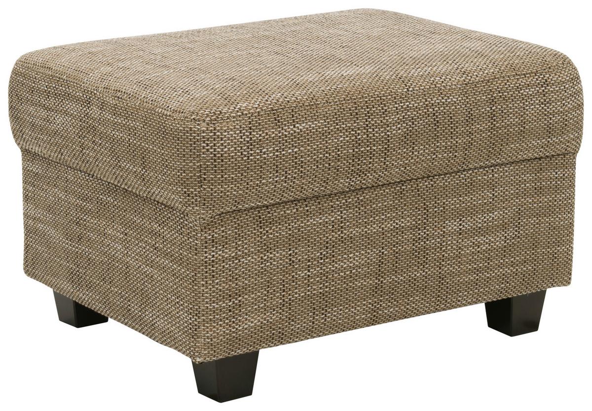 Polsterhocker Norma Braun/beige Webstoff H: 41 Cm - Wengefarben/Beige, Design, Textil (67/41/52cm) - MID.YOU