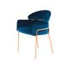 Armlehnstuhl Corey Blau / Roségold Gepolstert - Blau/Goldfarben, MODERN, Holz/Kunststoff (58/79/57cm) - Kayoom