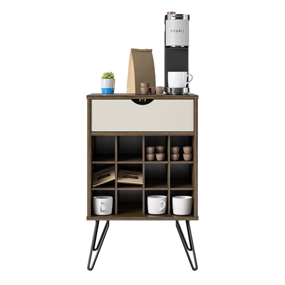 Weinregal Concord Dunkelbraun H: 80 cm - Eichefarben/Dunkelbraun, Design, Holzwerkstoff/Metall (51/80/45cm) - MID.YOU