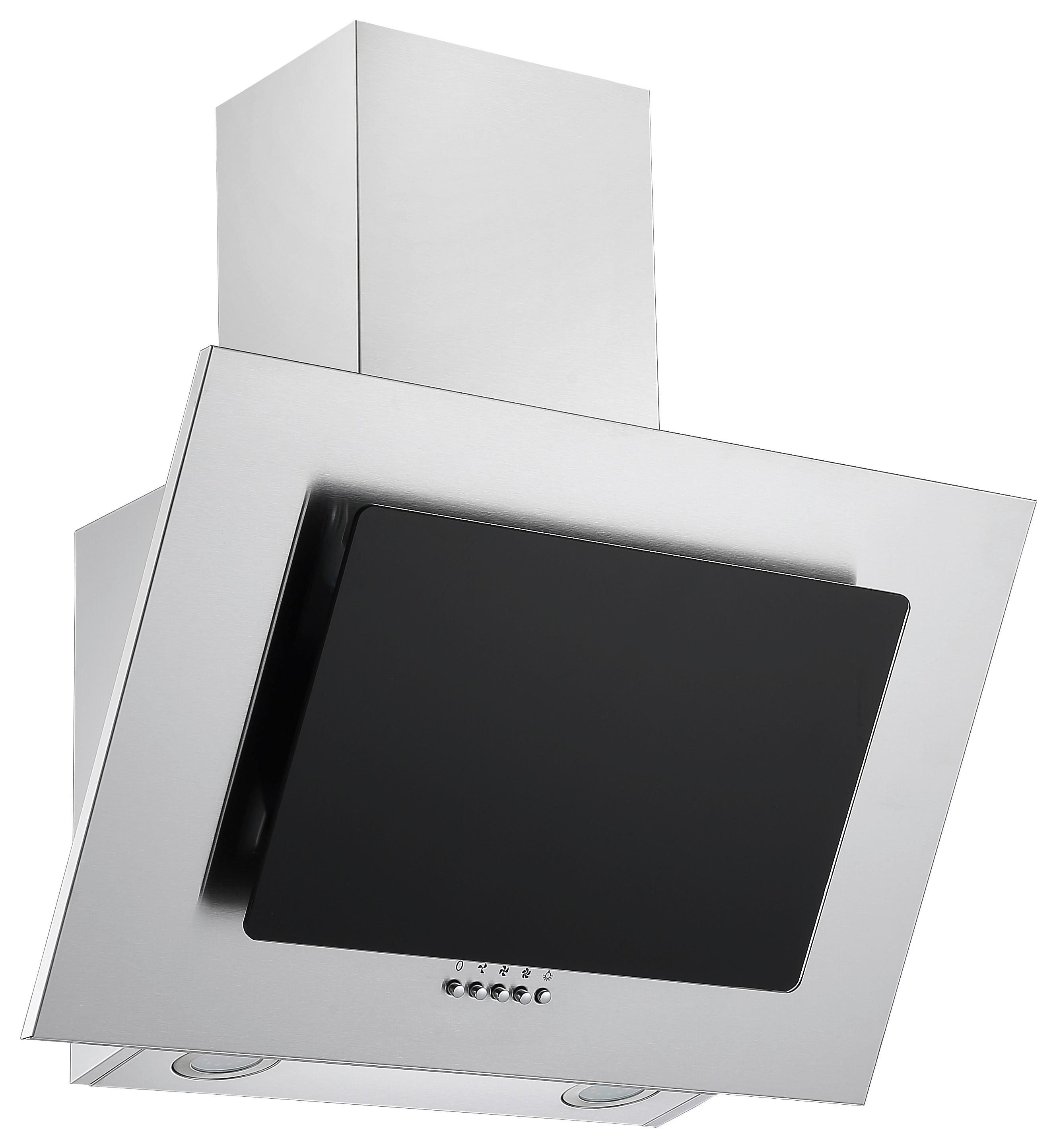 Dunstabzugshaube Kira Schwarz B: 60 cm, Led - Edelstahlfarben/Schwarz, Trend, Glas/Metall (60/74,3-102,3/31,3cm) - Respekta