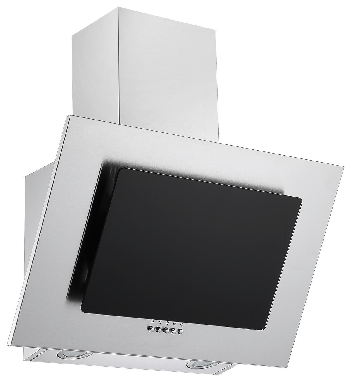 Dunstabzugshaube Kira Schwarz B: 60 Cm, Led - Edelstahlfarben/Schwarz, Trend, Glas/Metall (60/74,3-102,3/31,3cm) - Respekta