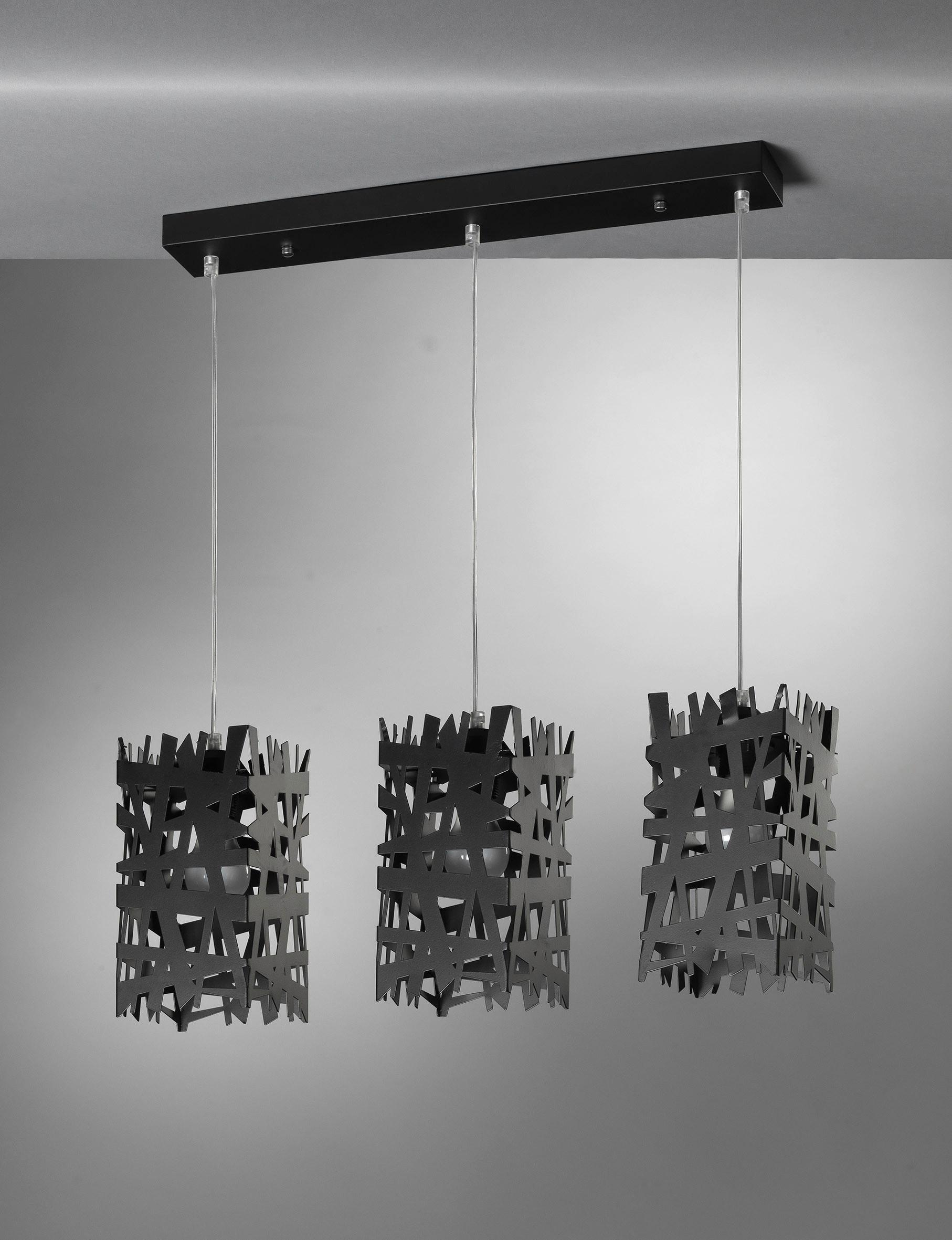 Hängeleuchte 4919/S3n - Schwarz, Design, Metall (55/100cm)