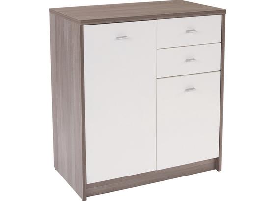 Komoda 4-you Yuk04 - bílá/tmavě hnědá, Moderní, dřevěný materiál (74/85,4/35,2cm) Komoda 4-you Yuk04 - bílá/tmavě hnědá, Moderní, dřevěný materiál (74/85,4/35,2cm)