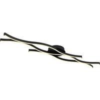 LED stropné svietidlo Relo - čierna/opálová, Modern, kov/plast (107,6/18/6cm) - Mömax