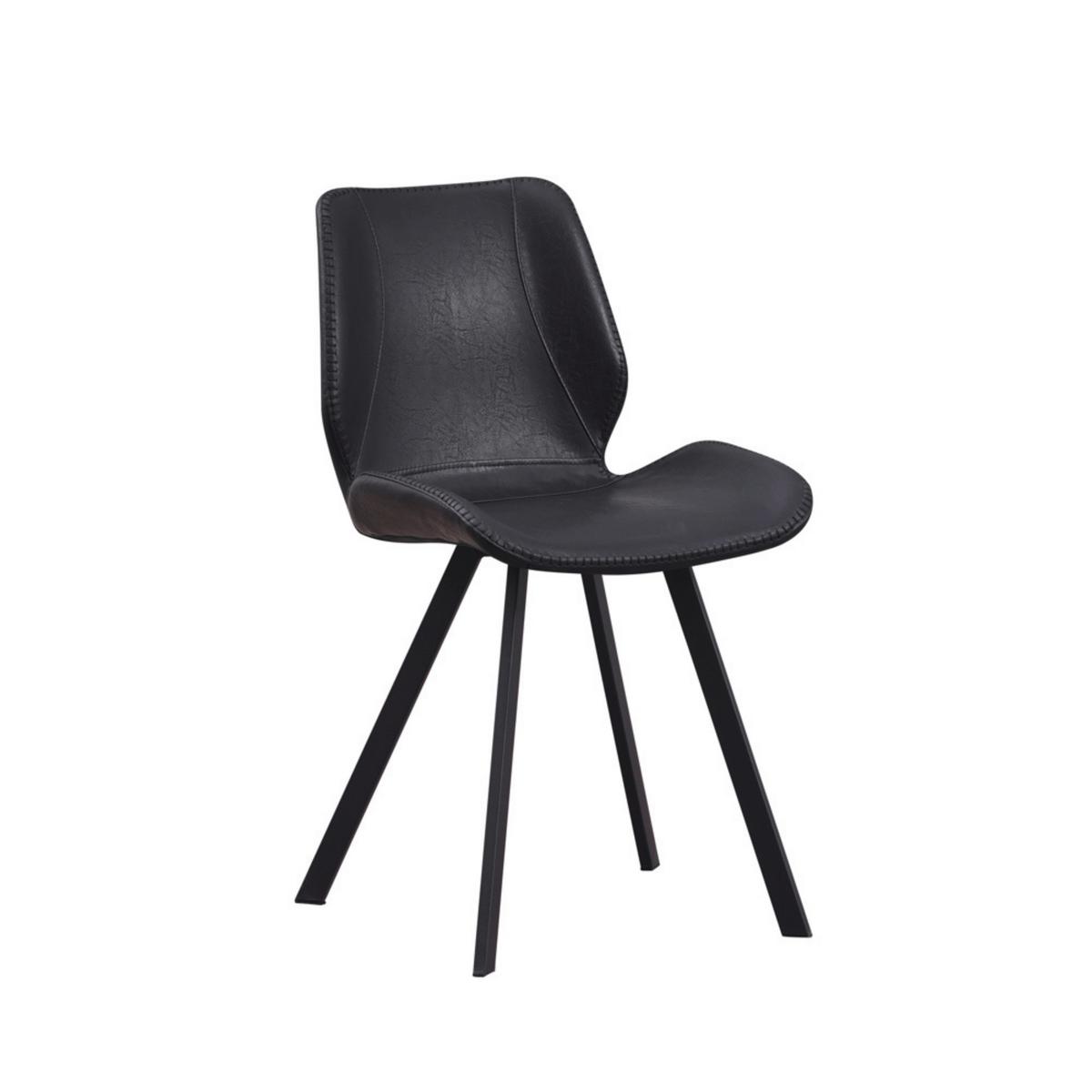 Stuhl-Set Barona Schwarz B: 44 cm - Schwarz, MODERN, Textil/Metall (44/80/55cm) - MID.YOU