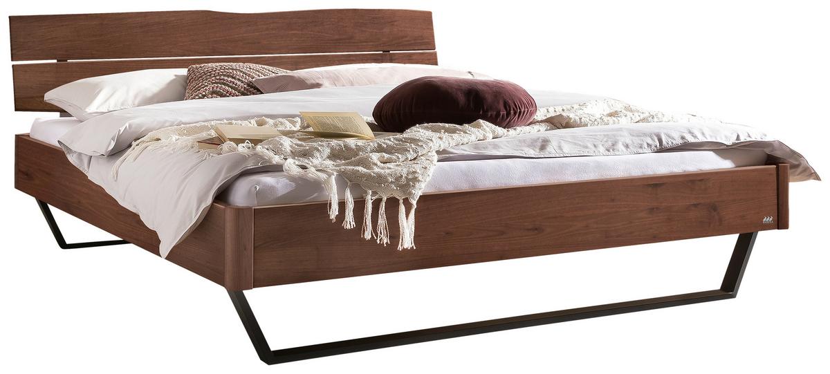 Bett Fossoli Nussbaumfarben 140x200 Cm - Anthrazit/Nussbaumfarben, MODERN, Holz (140/200cm) - Hasena