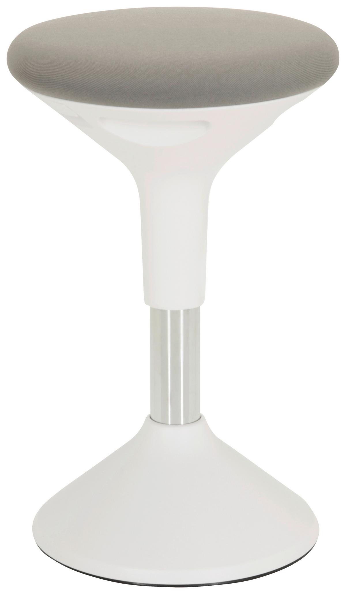 Bürohocker Balance Sit Ii W Grau/weiß - Weiß/Grau, MODERN, Kunststoff/Textil (28/43/28cm) - MID.YOU