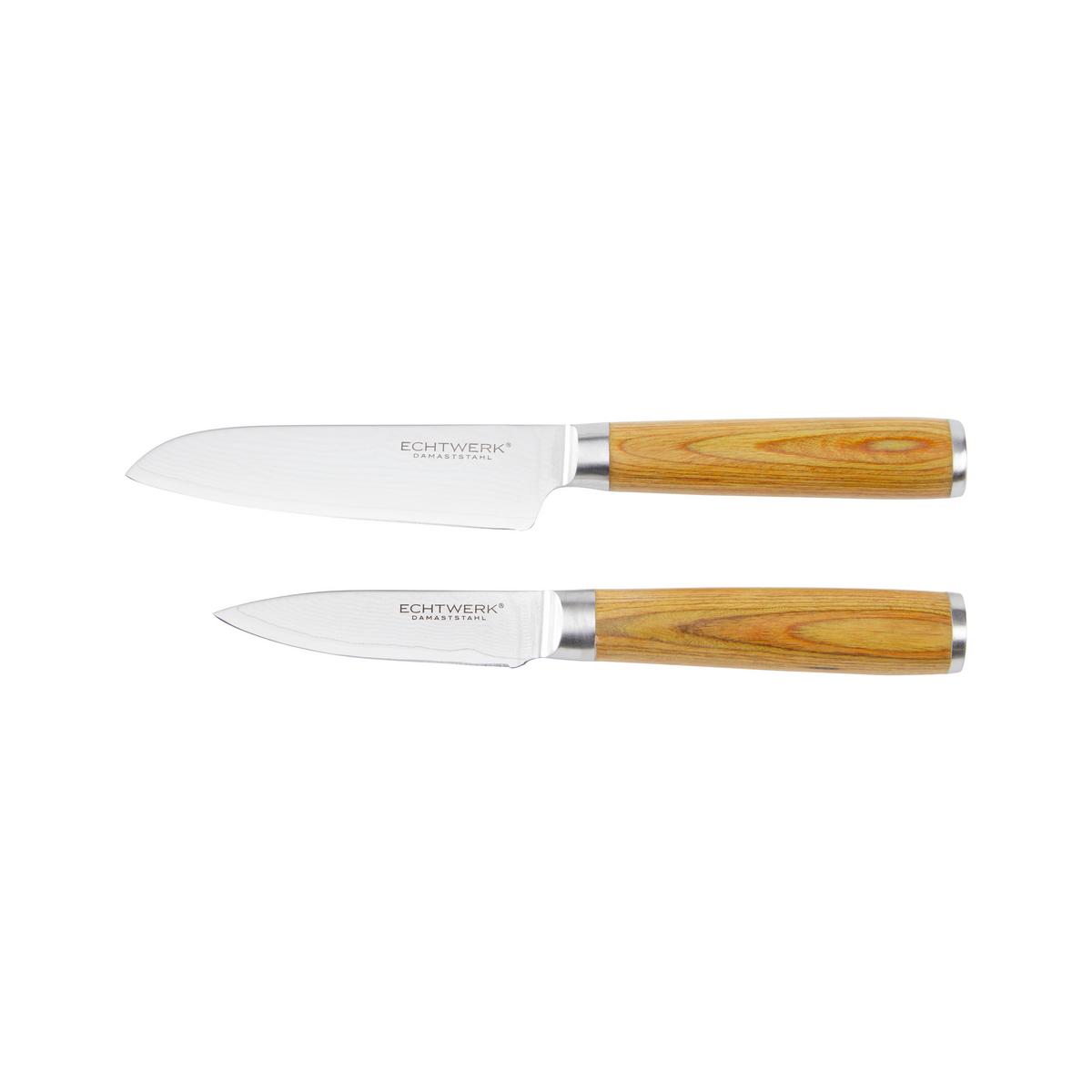 Messerset Aleyna 2 -Teilig. Crv-Stahl Klinge ca. 19,7 cm - Silberfarben/Braun, MODERN, Metall - Echtwerk