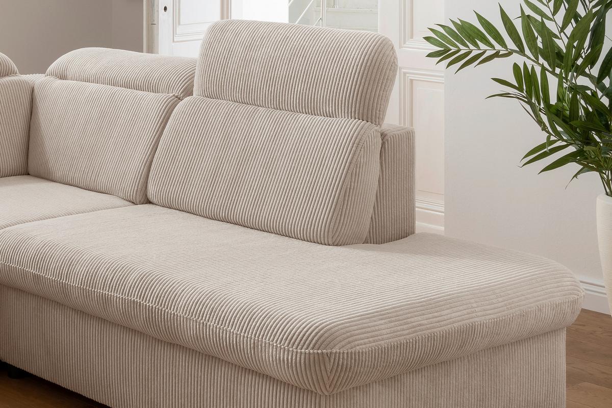 Ecksofa Vasto Beige S: 283x228 cm - Chromfarben/Beige, Design, Textil (283/228cm) - Livetastic